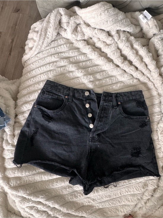wild fable Pants - wild fable Black Distressed High-Rise Denim Shorts